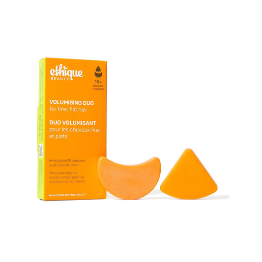 Ethique Beauty Mini Sampler Solid Shampoo & Conditioner Bar Set - Volumizing Shampoo & Conditioner with Biotin & Caffeine