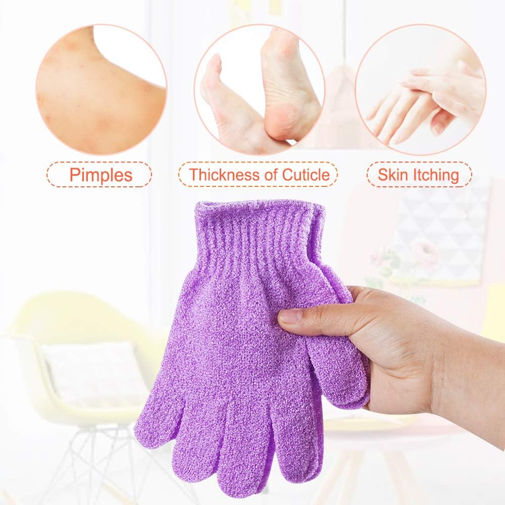 16 pcs Exfoliating Shower Gloves,Double Sided Exfoliating Bath Gloves Deep Clean Dead Skin for Spa Massage Beauty Skin Shower Body Scrubber Bathing Accessories.