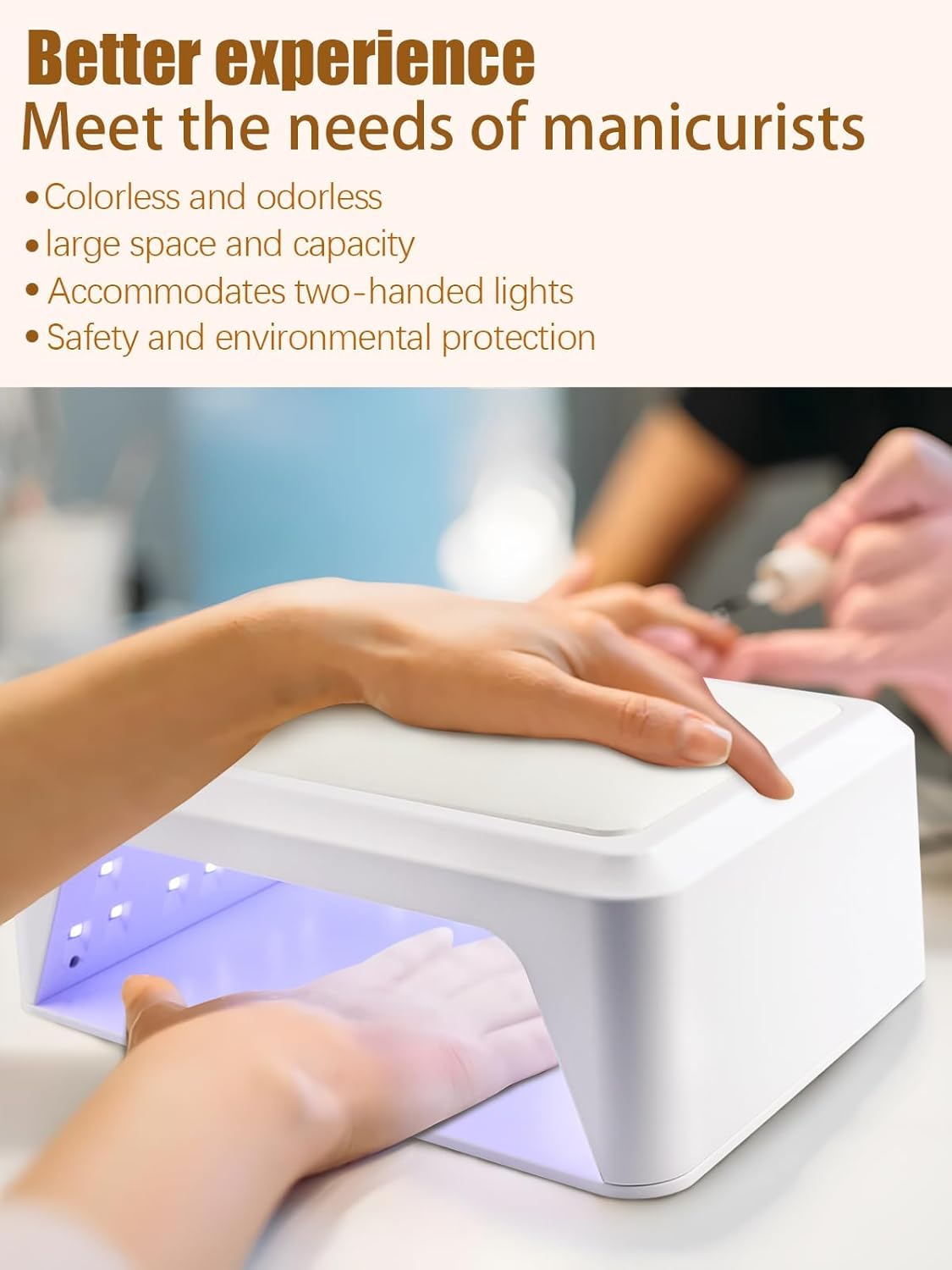 72W UV Led Nail Lamp for Gel Nail Polish Press On Nails Curing, Kalolary Large UV Nail Light Curing Nail Dryer with Nail Arm Rest & UV Gloves for Nail Art Nail Technician Salon Use