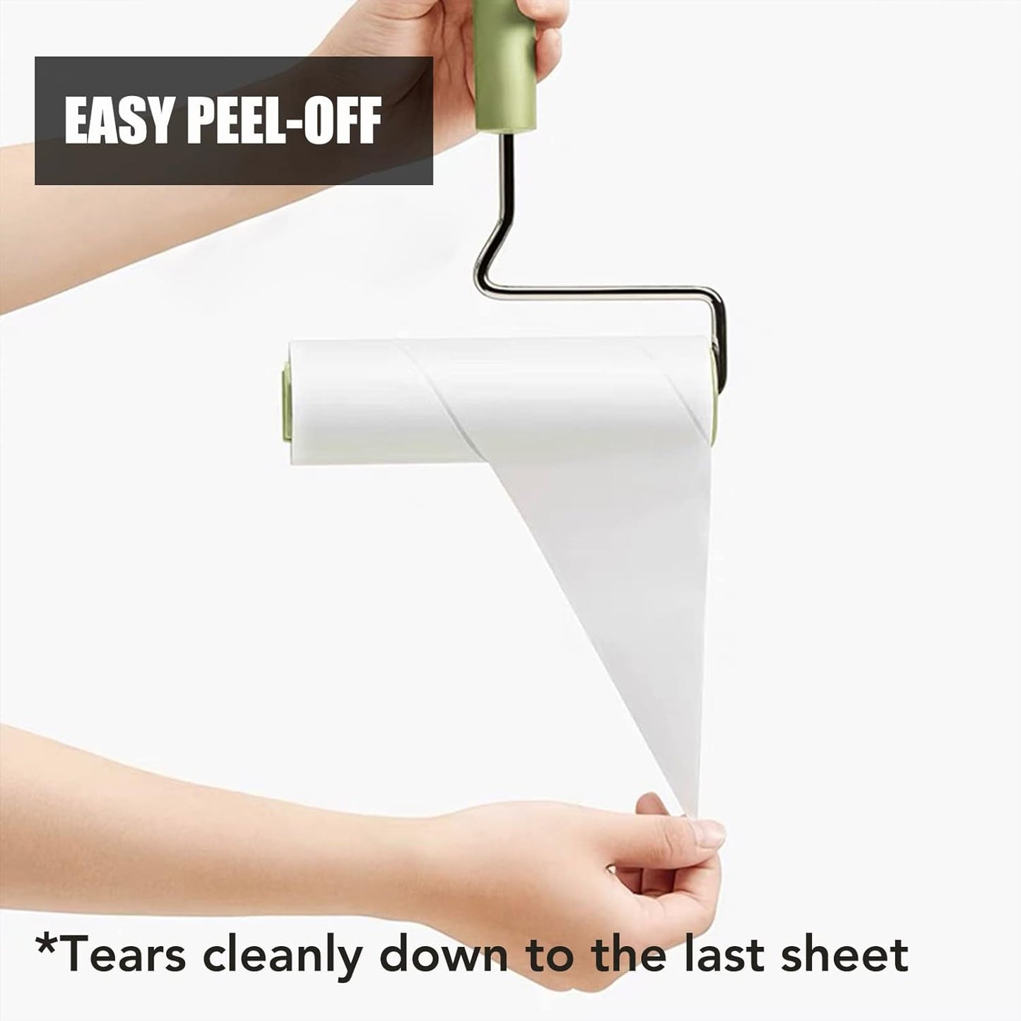 Extra Sticky Large Surface Lint Roller, 6.3'' Giant Lint Roller for Pet Hair, Long Handle Lint Remover for Clothes, Furniture, Dog & Cat Hair Remover