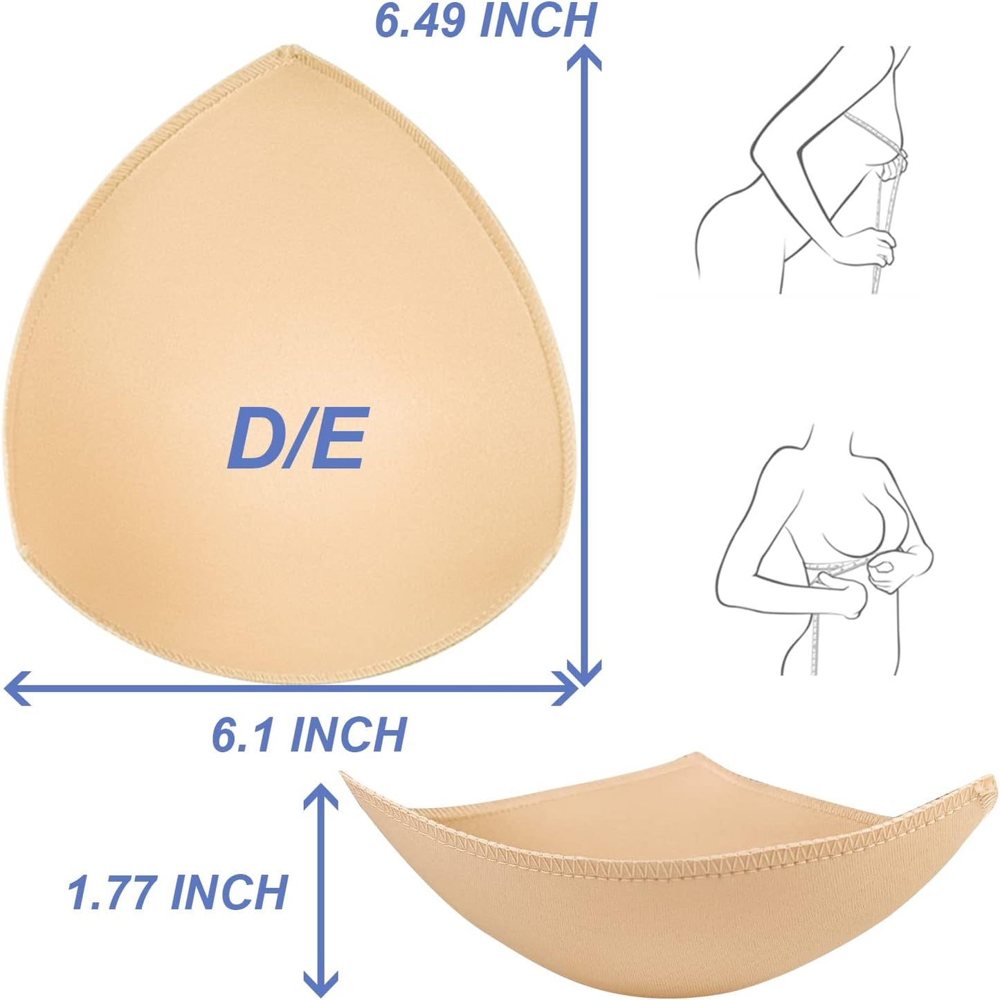 Bra Pad Insert,Removable Sport Bra Cup Triangle Breathable & Reusable Bra Pad for Yoga Bra,Swimsuits,Bikini