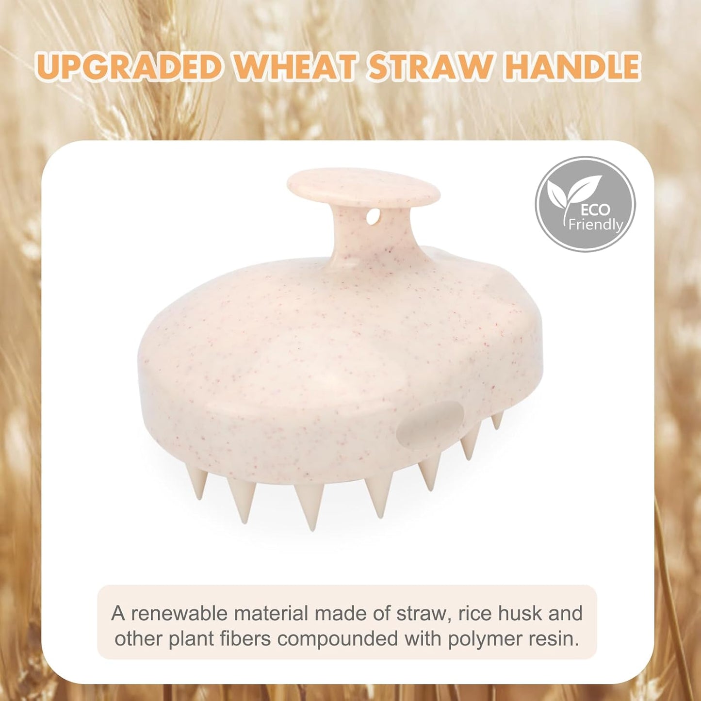 FREATECH Scalp Massager Hair Growth, Scalp Scrubber Shampoo Brush with Soft Silicone Bristles for Dandruff Removal and Hair Care, Wet & Dry Hair Massager Scalp Exfoliator, Beige