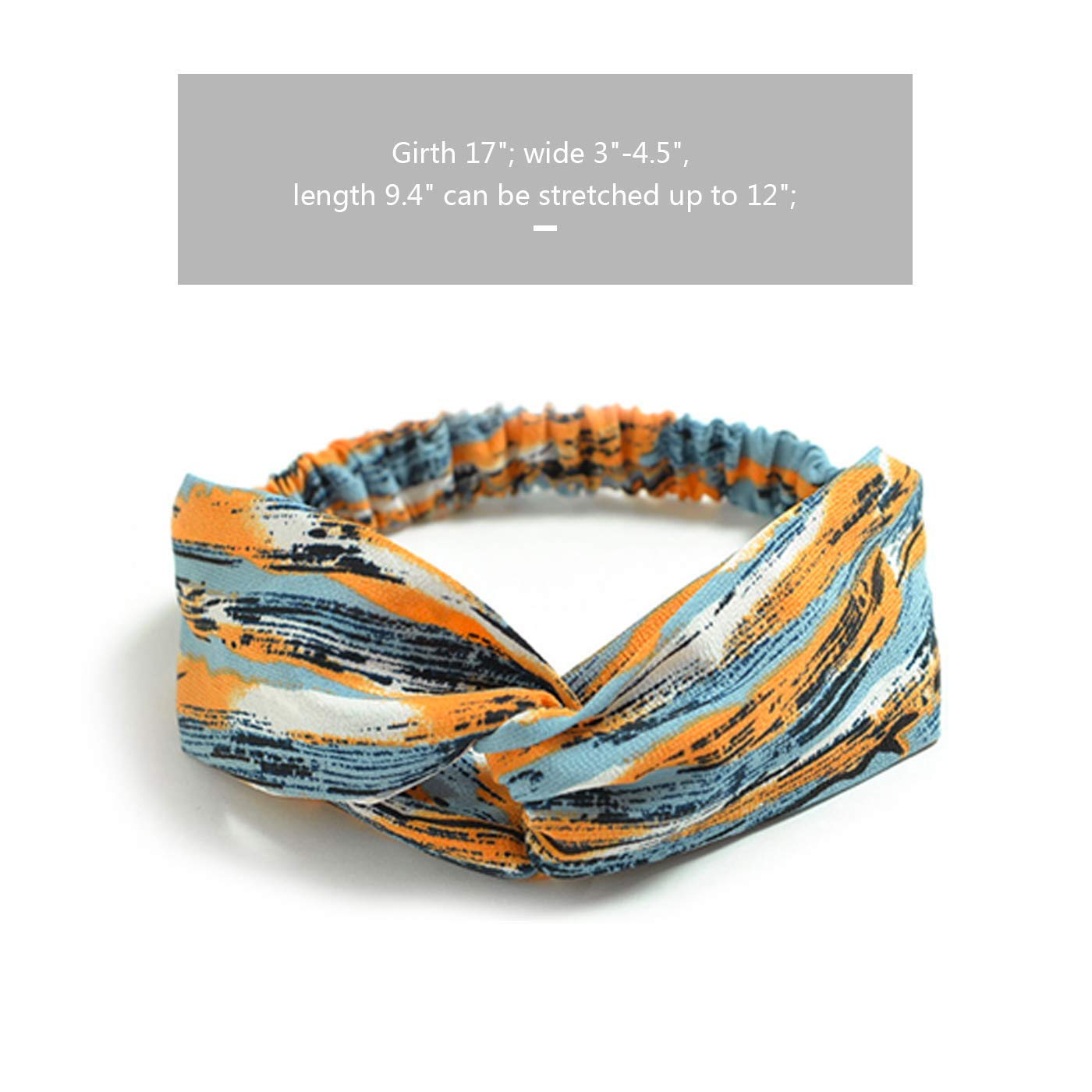 DRESHOW 10 Pack Boho Headbands for Women Girls Criss Cross Elastic Hair Band Twisted Head Wrap Floral Hair Accessories