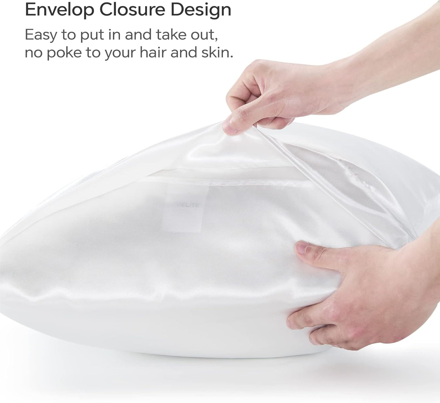 BEDELITE Satin Body Pillow Cover, Super Soft and Cooling Body Pillow Pillowcase for Hair and Skin, Breathable Silky Full Long Pillowcase Cover(20"x54", White)