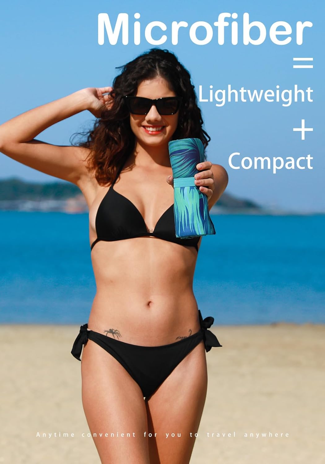 2 Pack Microfiber Thin Lightweight Beach Towel Sand Free Quick Dry Absorbent Compact Towels for Swimming Pool Camping Beach Accessories Large Easy Pack Travel Things for Vacation Essentials Adult Gift