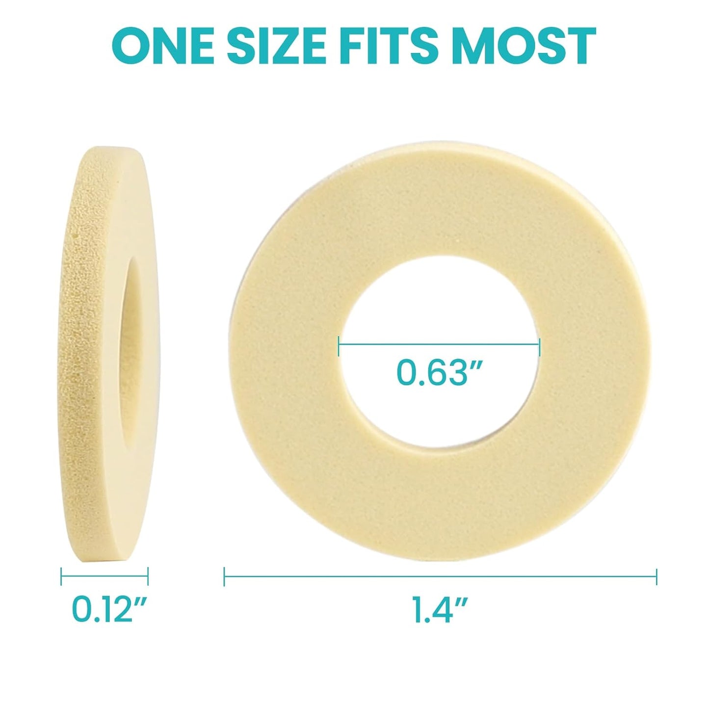 Callus Cushions for Bottom of Foot - Round Foam Padding with Water-Resistant Self-Stick Adhesive - Corn Cushions for Toes and Feet, Reduce Pain, Pressure and Friction from Shoes (Beige, 64 Count)