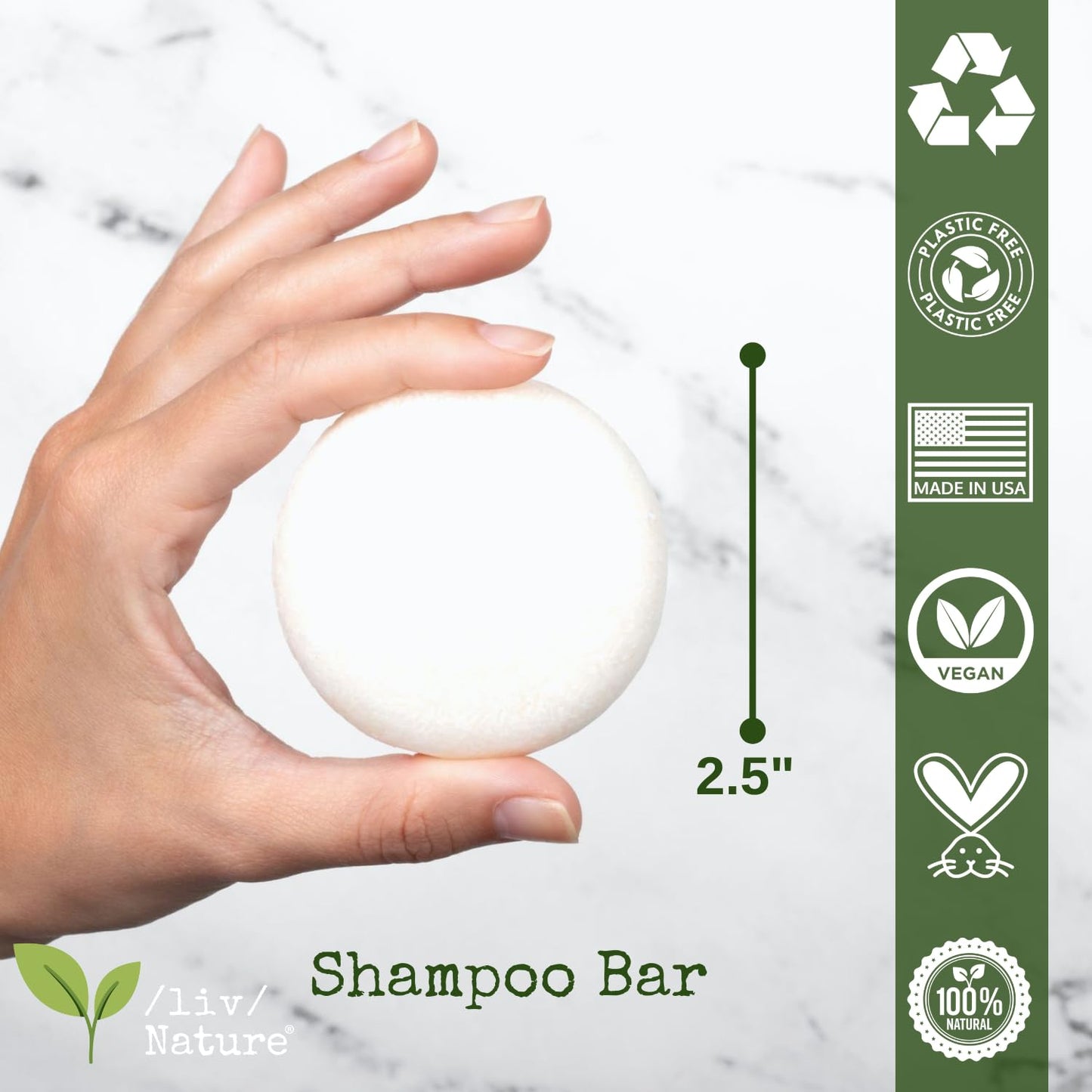 Shampoo Bar | Growth and Volume for Thin Hair | Rosemary, Biotin, Castor Oil | Travel Essentials | Handmade in USA 1-pk