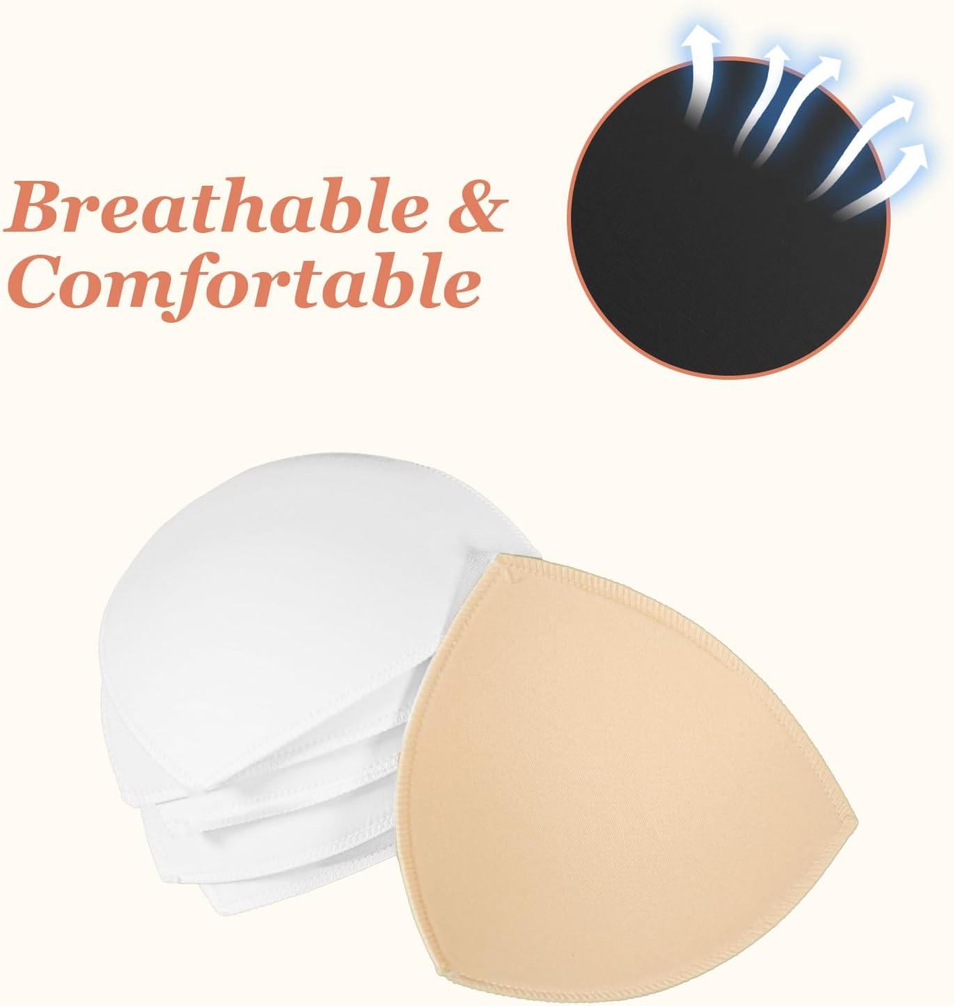 Bra Pad Insert,Removable Sport Bra Cup Triangle Breathable & Reusable Bra Pad for Yoga Bra,Swimsuits,Bikini