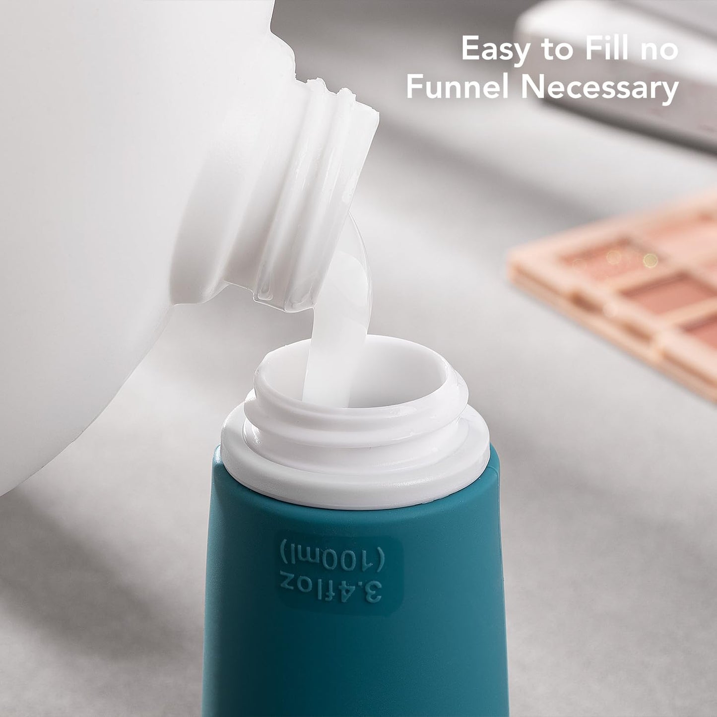 Valourgo TSA Approved Travel Bottles for Toiletries, 3.4oz Portable Leak Proof Tubes, BPA Free Refillable Accessories With Clear Toiletry Bag, Green