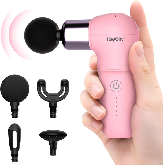 Super Mini Massage Gun, Deep Tissues Percussion Muscle Massager, Compact Sports Travel Massage Gun, Portable Massager Gun for Gifts for her him, Pink