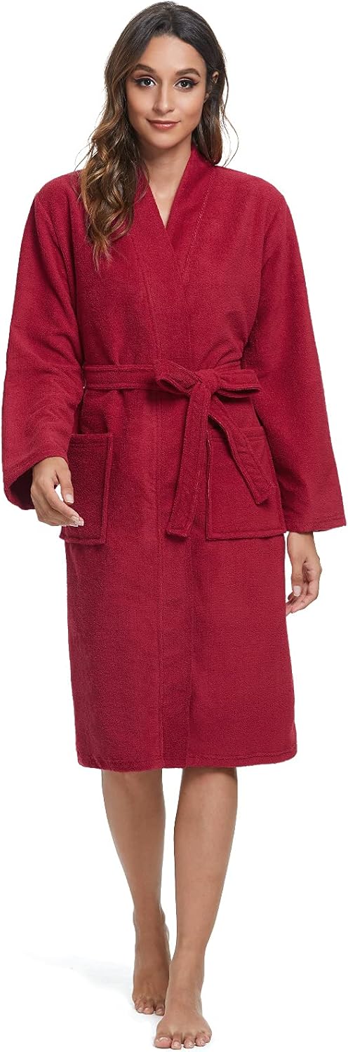 Orrpally Women Kimono Robes Lightweight Terry Cloth Bathrobe Knee Length Bath Robe