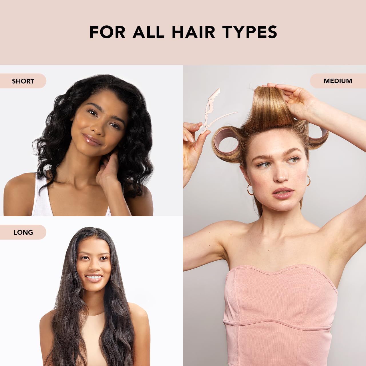 Kitsch XL Ceramic Thermal Rollers - Self Grip Hair Rollers for Blowout Look Long Hair, Medium & Short Hair, Large Hair Rollers for Volume & Curls, Thermal Curlers - Terracotta, 4pcs