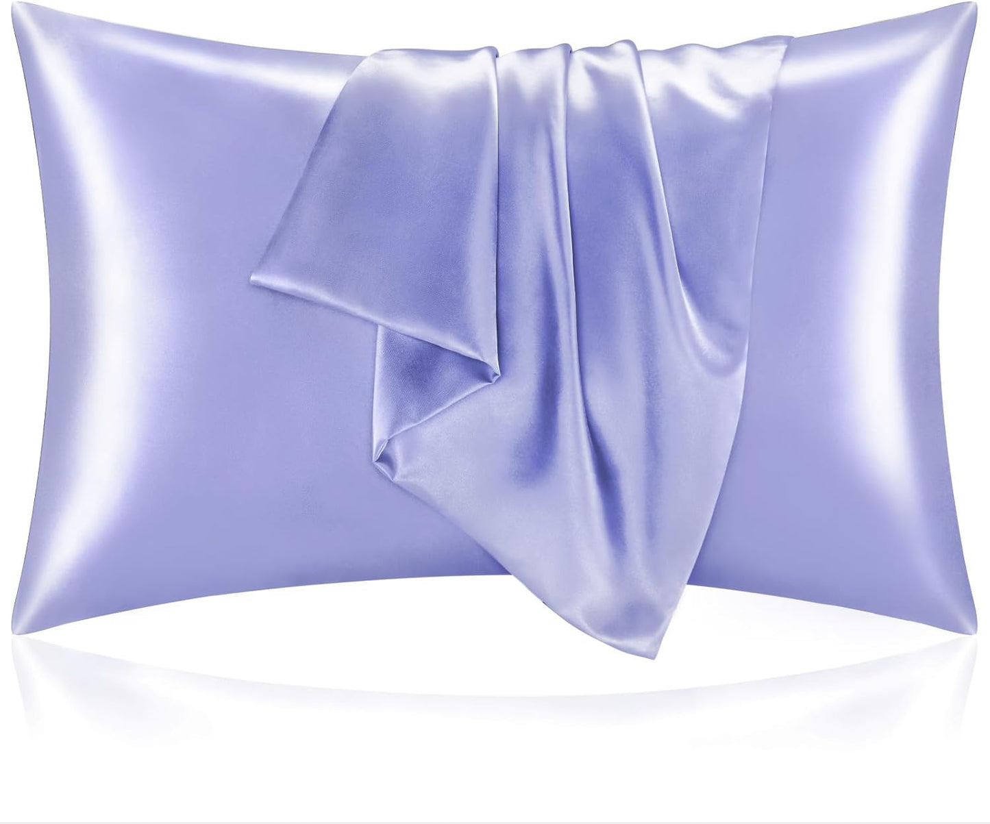 BEDELITE Satin Pillowcase for Hair and Skin, Super Soft and Cooling Similar to Silk Pillow Cases 2 Pack with Envelope Closure, Gift for Women Men(20"x26" Standard Size, Lilac)