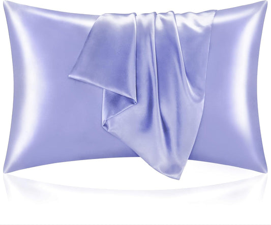BEDELITE Satin Pillowcase for Hair and Skin, Super Soft and Cooling Similar to Silk Pillow Cases 2 Pack with Envelope Closure, Gift for Women Men(20"x26" Standard Size, Lilac)