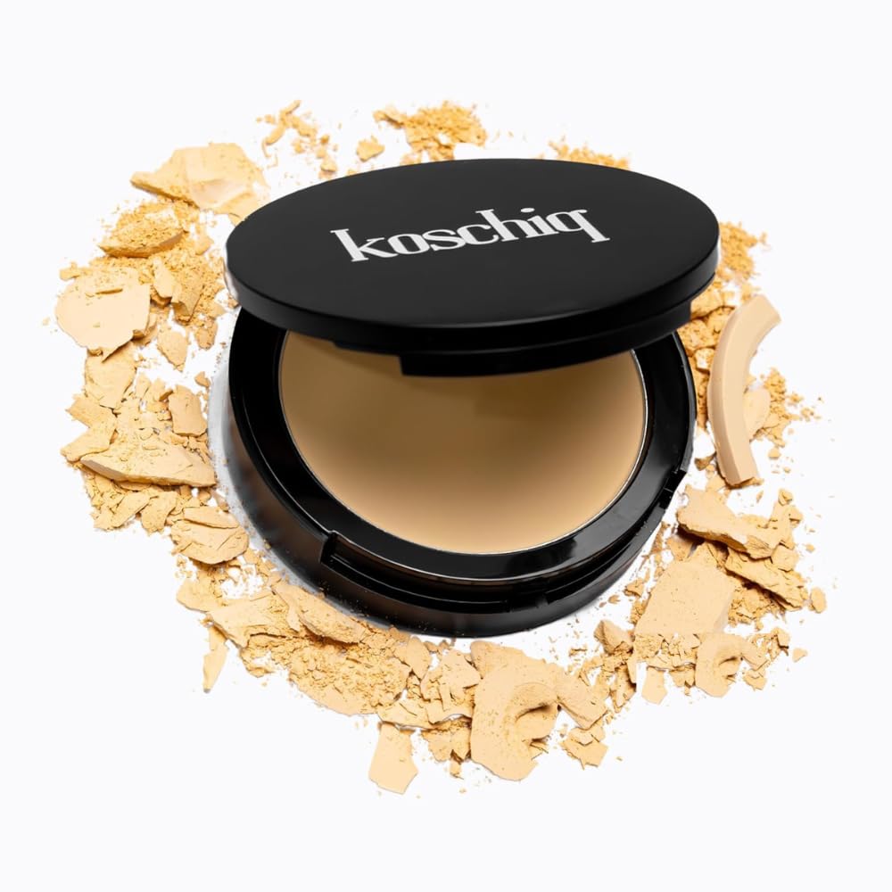 Koschiq Soft Matte Powder + Foundation – 2-in-1 Compact with Oil Control & Blurring Effect | 24hrs stay Longwear, Buildable Matte Finish | k-40. Light with warm golden undertone)