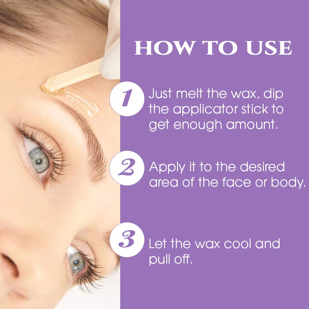 Satin Smooth Wax Sticks for Hair Removal – Contour Wax Applicator Sticks Wooden Waxing Stick Spatulas for Eyebrows & Facial Waxing, 200 ct, 2 Pack