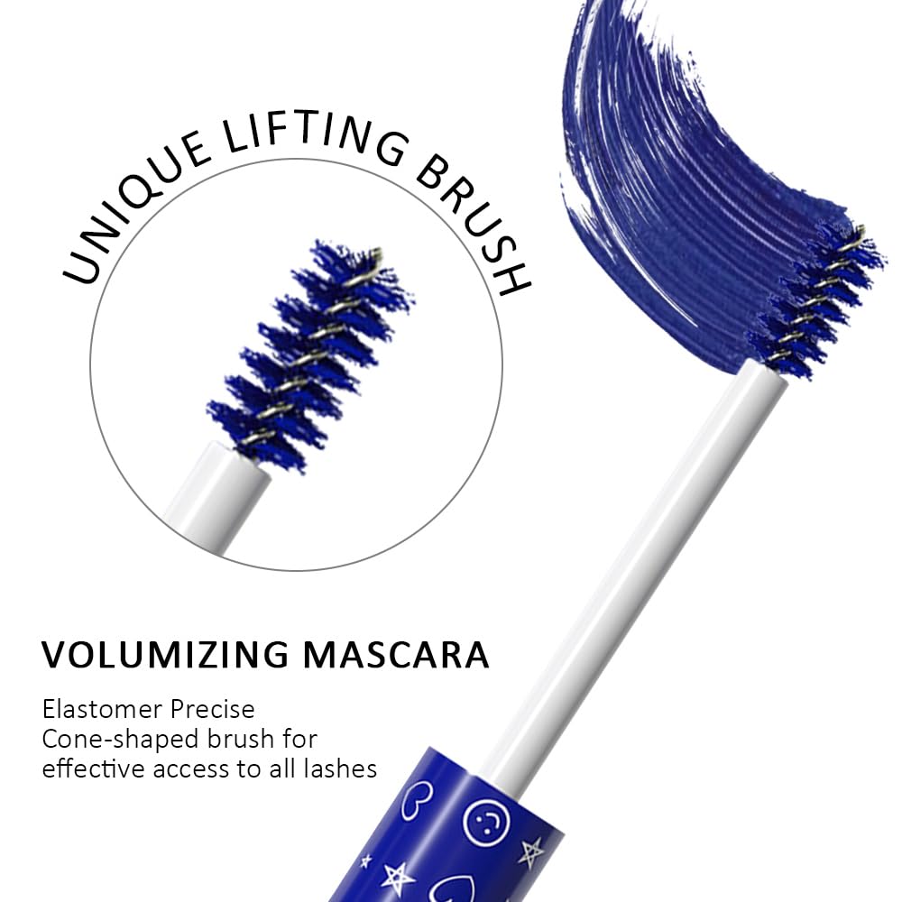 Colored Mascara for Eyelashes Set,Colorful Waterproof Mascara for eyelashes Long lasting Charming Voluminous for Women Halloween Eye Makeup (3Pcs 01#Blue&06#Green&08#Purple, F)