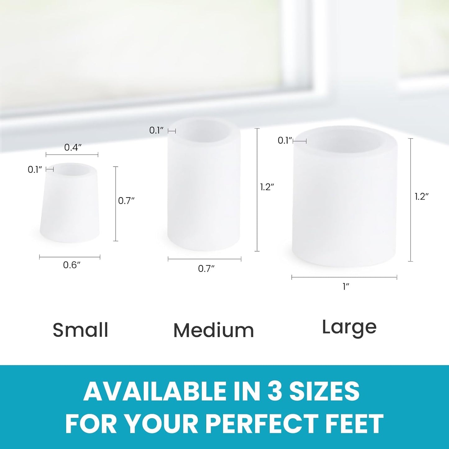 Povihome Pinky Toe Sleeves Protectors - 12 Pack Small Gel Corn Protectors - Protect Toe from Rubbing, Ingrown Toenails, Calluses, Blisters - Toe Cushions for Pain Relief (Small Size, White)