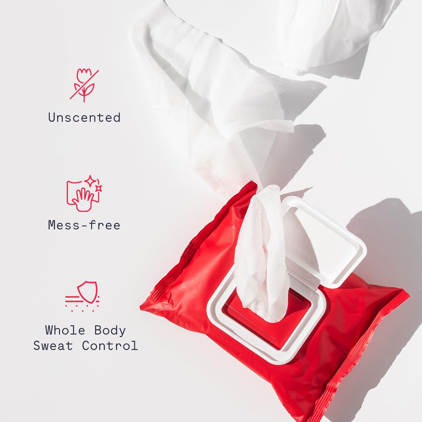 Whole Body Antiperspirant Wipes – Sweat Control Wipes for Under Boobs, Chest, Groin, Underarms, Hands, and Feet – Quick Drying, Travel-Friendly, Unscented, Pack of 1