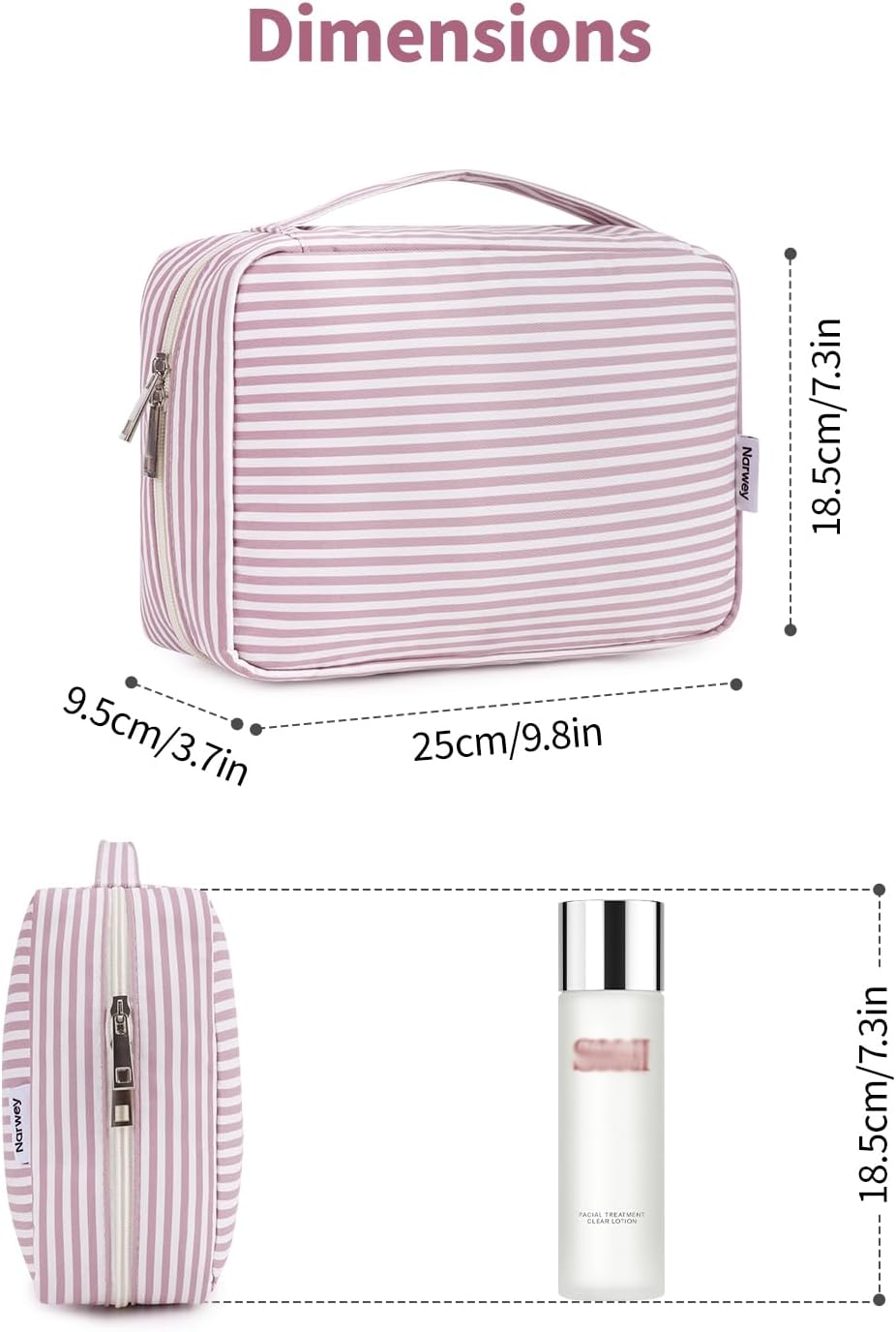 Narwey Small Hanging Travel Toiletry Bag for Women, Travel Bag for Toiletries, Makeup Bag Organizer Cosmetic Bags Make Up Bags for Girls