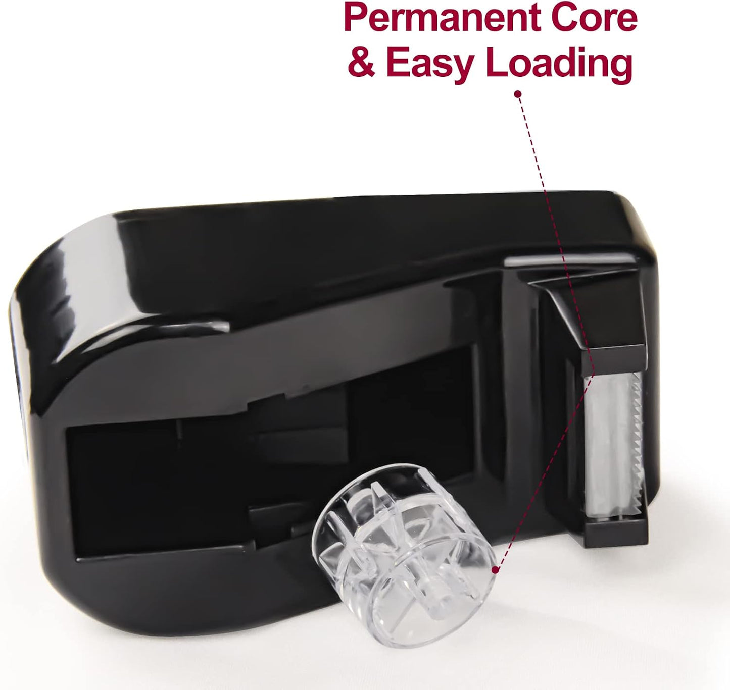 2Pcs Desktop Tape Dispenser Adhesive Roll Holder with Weighted Nonskid Base, Black (Tape not Included)