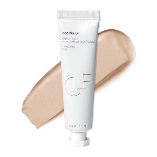 CLE Cosmetics CCC Cream (Warm Light 103 / SPF 50) - Color Correcting With Sunscreen - Lightweight, Hydrating Foundation - BB & CC Hybrid - Light to Medium Coverage - 1 fl oz