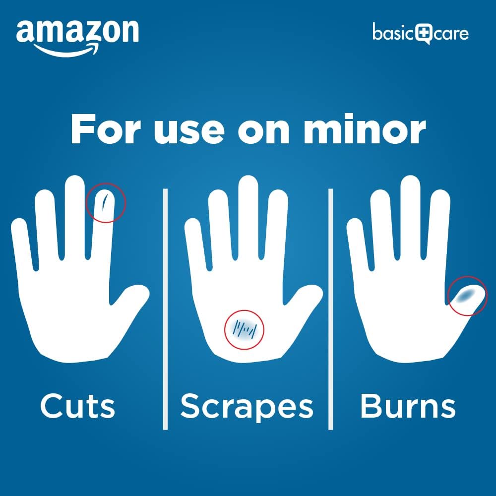 Amazon Basic Care Flexible Fabric Adhesive Bandages, First Aid and Wound Care Supplies, Assorted Sizes, 100 Count (Pack of 3)