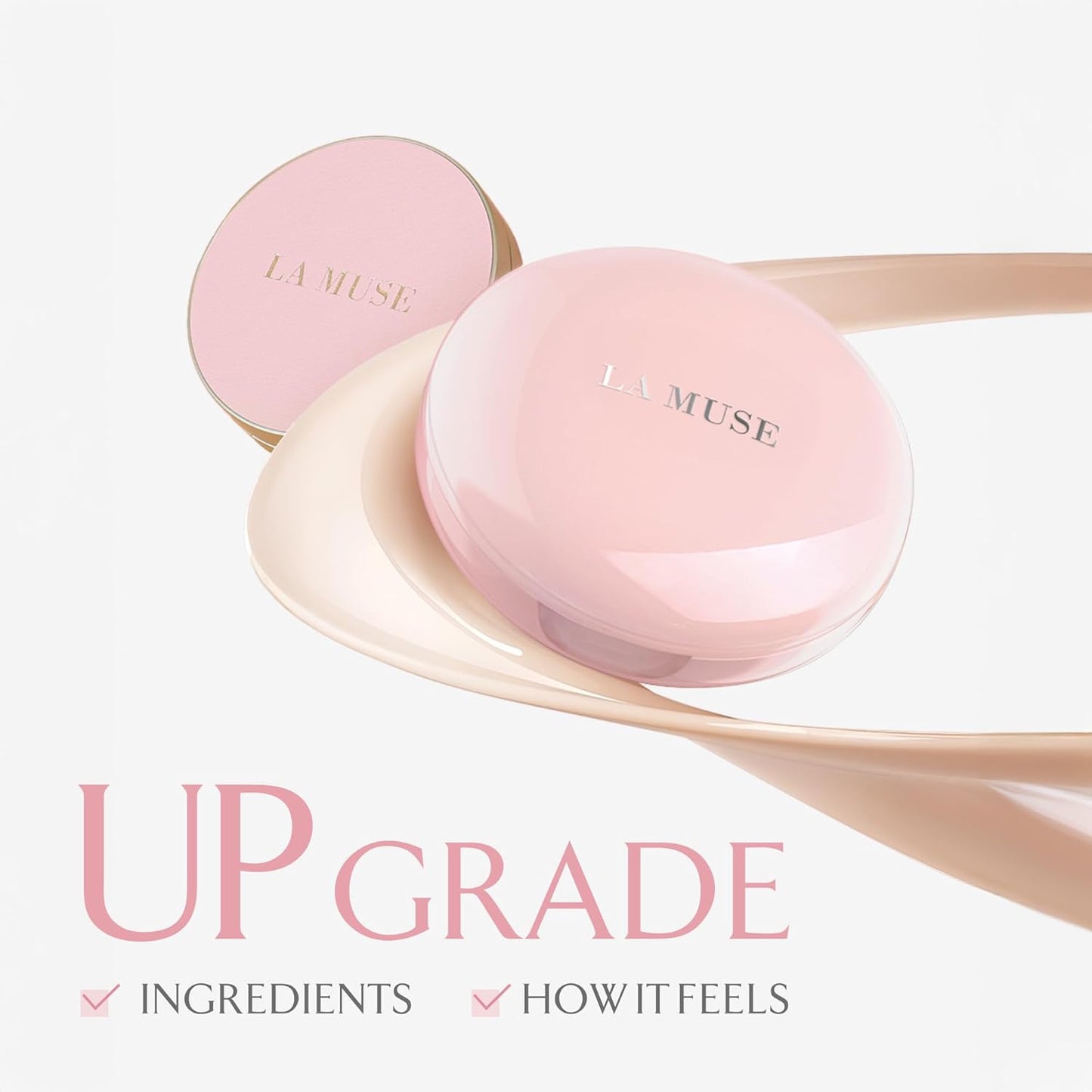 LA MUSE Korean Glow Cushion Foundation with PDRN(Refill) | Shade No.20 Pure Ivory for Fair Skin | 65% Hyaluronic Acid Hydration | Natural Radiant, Lightweight Coverage | Light-Medium Buildable Finish