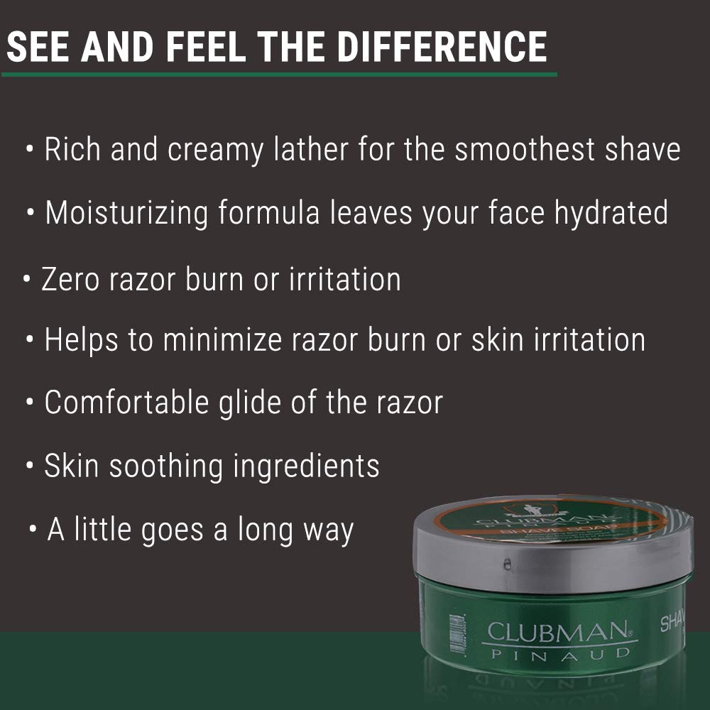 Clubman Pinaud Shave Soap – Classic Shaving Soap for Men, Rich Lather for Smooth Shave, 2oz, 2 Pack