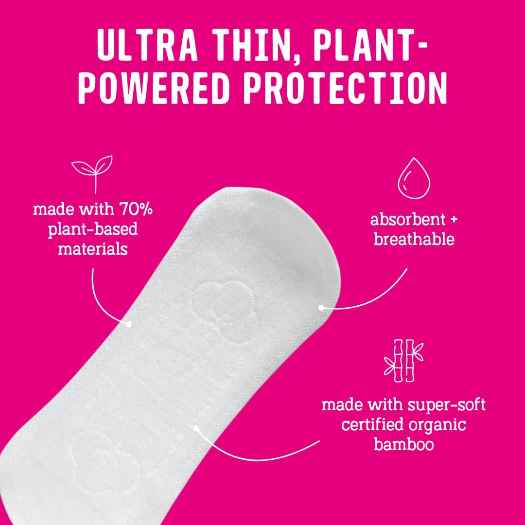 Flo Bamboo Long Daily Panty Liners Unwrapped + Ultra Thin (24 liners)