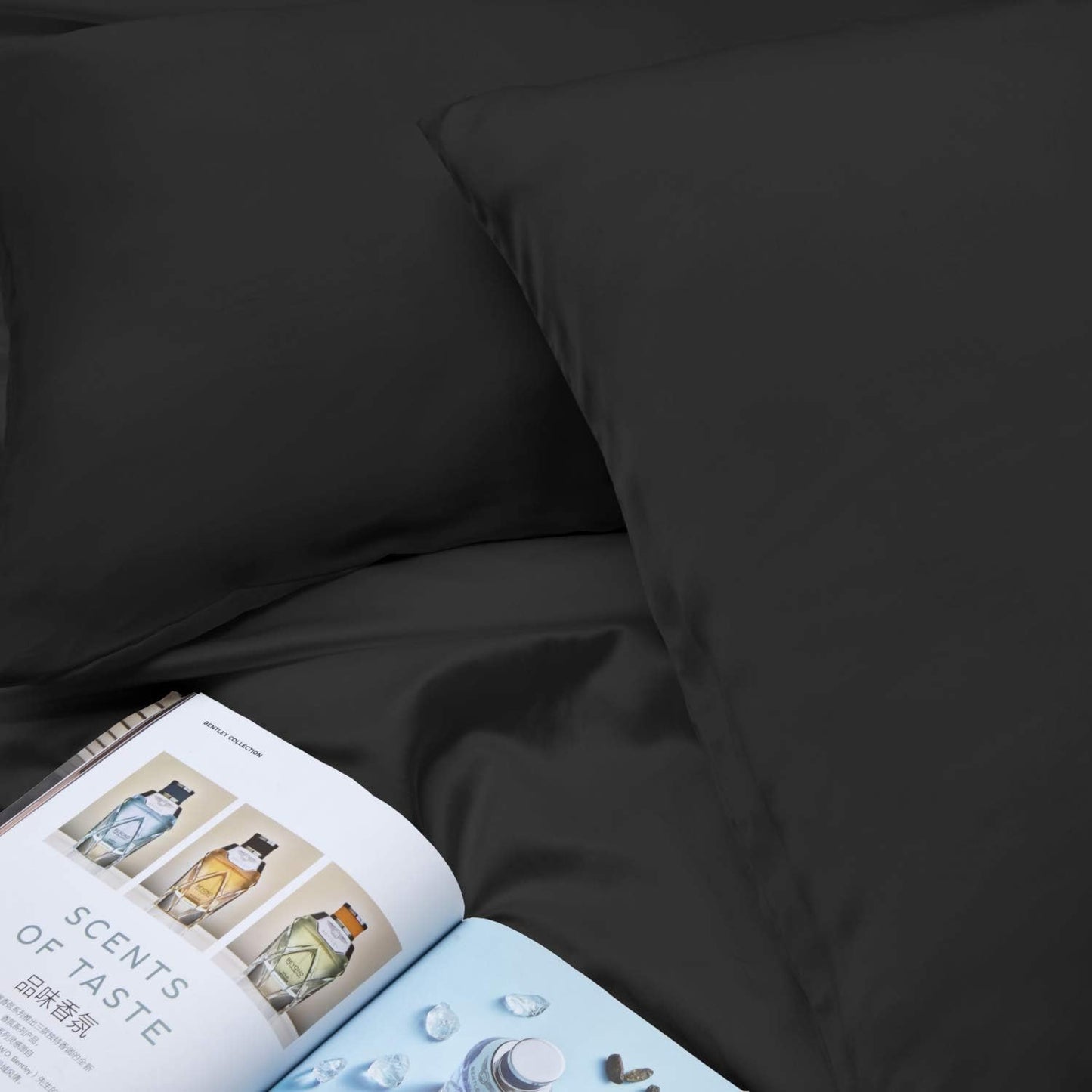 INSSL Silk Pillowcase for Women, Mulberry Silk Pillowcase for Hair and Skin and Stay Comfortable and Breathable During Sleep (Queen, Black)