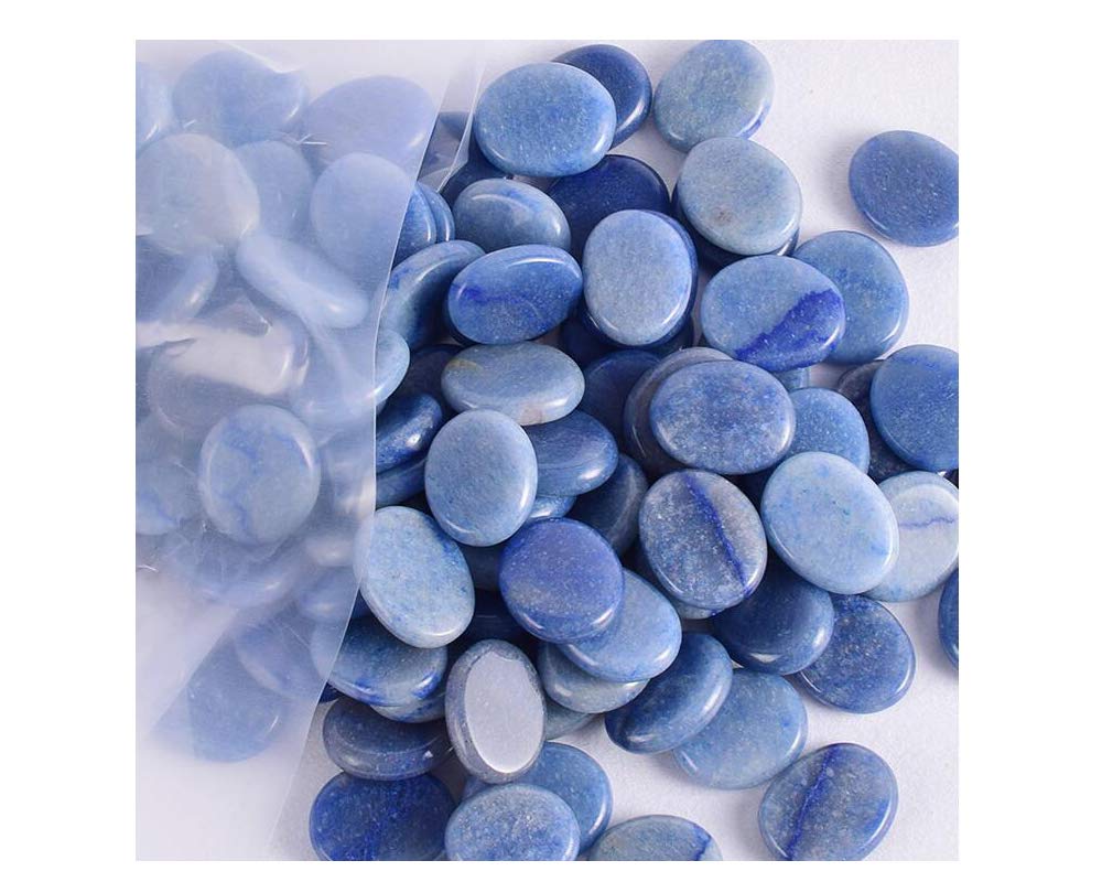 7 Pieces Natural Massage Stones Set for professional or home spa (Blue Aventurine)