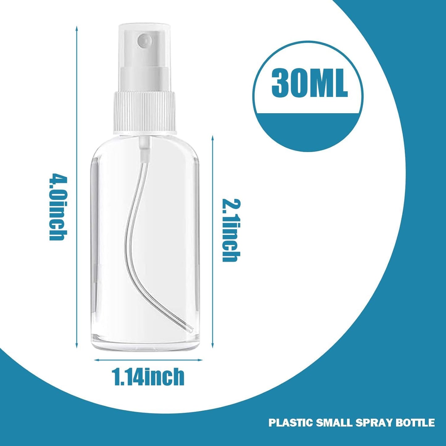 100PCS 1oz/30ml Small Spray Bottle, Clear Fine Mist Spray Bottle Mini Empty Hair Spray Bottle, Plastic Refillable Cosmetic Containers for Plants, Cleaning, Misting & Skin Care