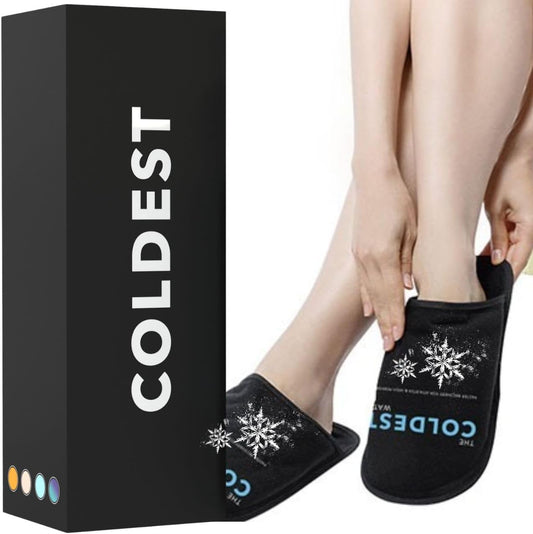 THE COLDEST WATER Ice Pack Slippers - Reusable Gel Ice Packs Slippers for Arthritis Feet/Plantar Fasciitis/Foot Injuries/Chemo/Swelling & More - Hot/Cold Therapy Foot Wraps for Pain Relief (2 Pack)