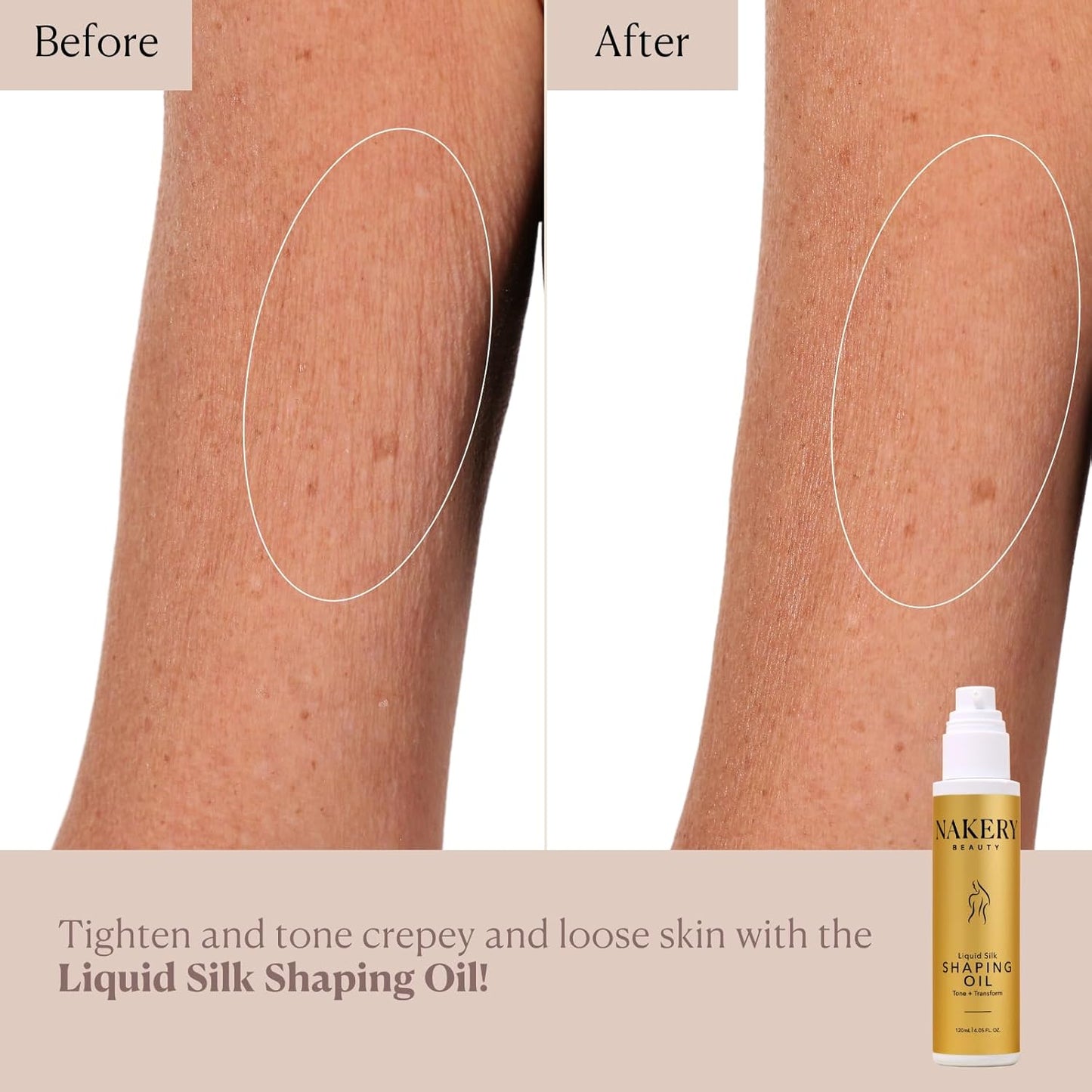 Nakery Liquid Silk Shaping Body Oil - Skin Firming & Tightening Body Oil - Wrinkle & Stretch Mark Oil - Skin Therapy Oil for Cellulite Loose & Aging Skin - Moisturizing Body Oil for Dry & Ashy Skin