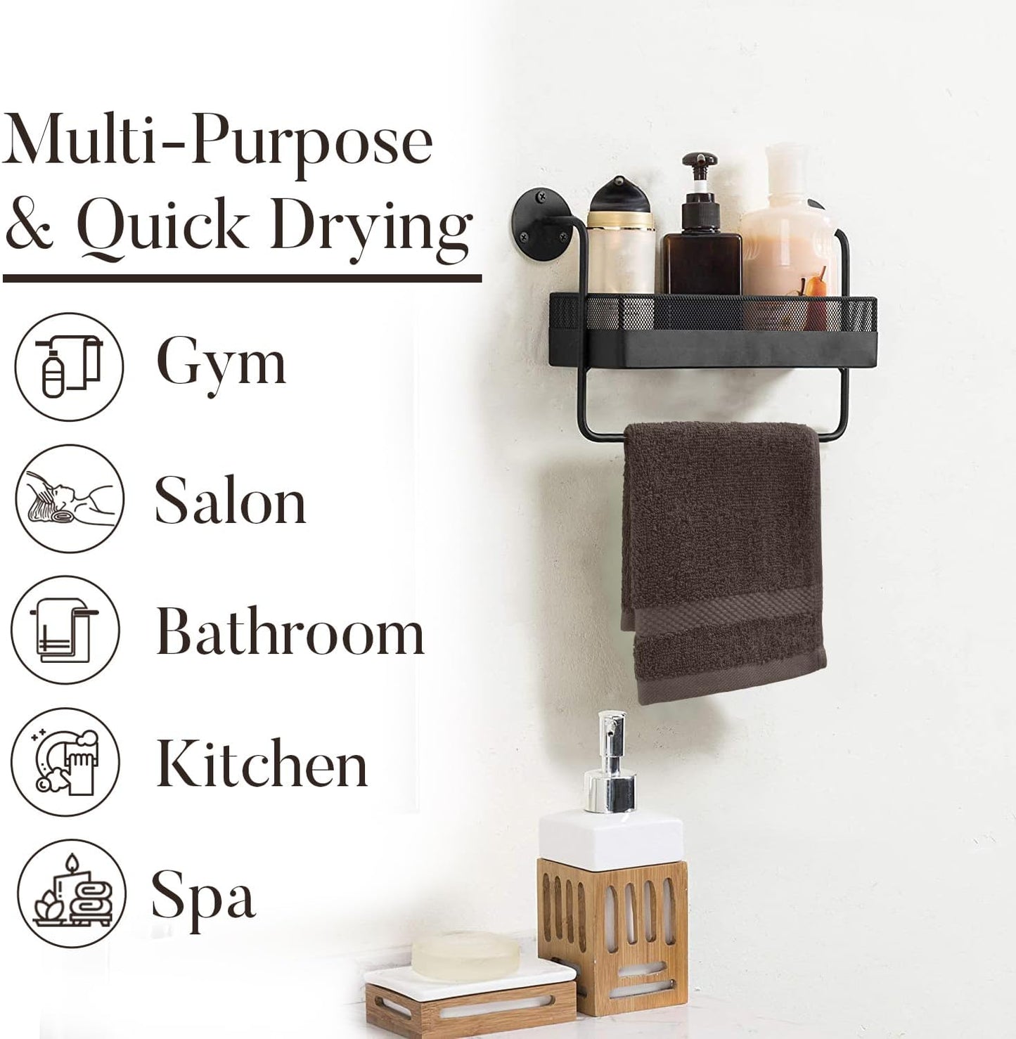 DAN RIVER 12-Pack Premium 100% Cotton Brown Face Towels – Reusable Face Towel Set, Soft & Absorbent Bath washcloths for Bathroom & Body – Hand and Face Towels, 550 GSM (12x12 in)