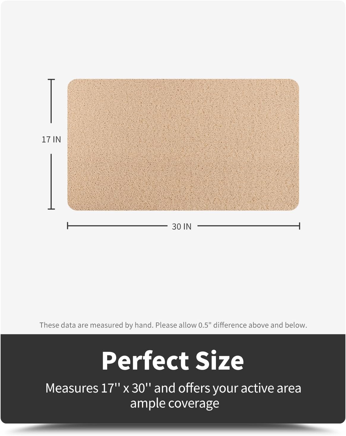 Non-Slip Bathtub Mat, 17x 30 Inch, Shower Mats for Bath Tub, PVC Loofah Bathroom Mats for Wet Areas, Quick Drying