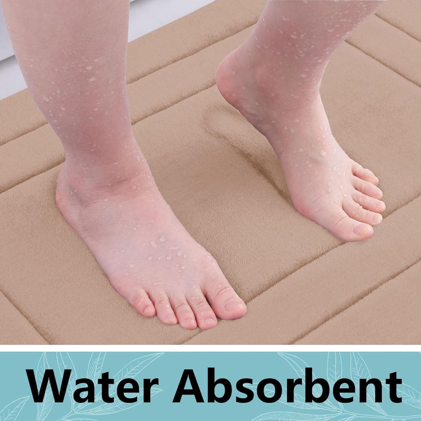 Arotive Memory Foam Bathroom Rug Mat 59x24, Ultra Soft and Absorbent Bath Mat, Machine Wash Dry, Comfortable Bath Rug Carpet for Bathroom Floor, Tub and Shower, Camel