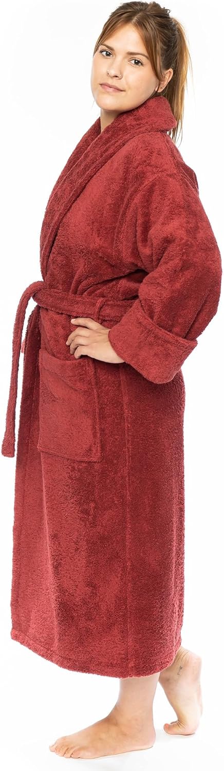 Classic Turkish Towels CTT Premium 100% Turkish Cotton Terry Cloth Bath Robe for Women & Men, Soft & Plush Long Unisex Robe