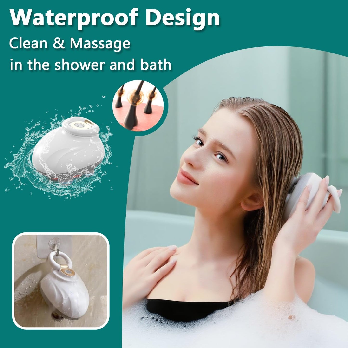 TISSCARE Electric Scalp Massager, Cordless Head Massager Scalp for Hair Growth and Stress Relax, 3 Speed Modes, Waterproof Handheld Portable Head Scratcher for Pet Dog Cat Massage, Gift for Women Men