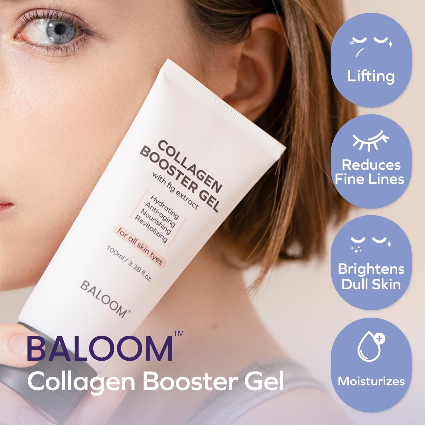 Collagen Booster Gel Serum for Korean Skin Care & Microcurrent Face Massagers, Filled With Collagen Capsules, Hydrating & Nourishing & Revitalizing Facial Gel for Skin Care 3.38 Fl Oz
