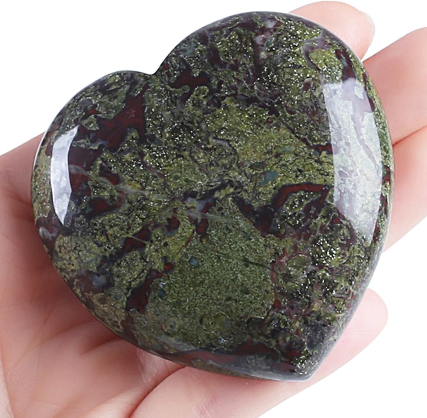 MAIBAOTA 60 mm Dragon Stone Crystals Large Heart Stone Healing Crystals Natural Crystal Heart Reiki Gemstone Polished Heart Shaped Rocks Meditation Mothers Day Crystal Gifts for Mom Her