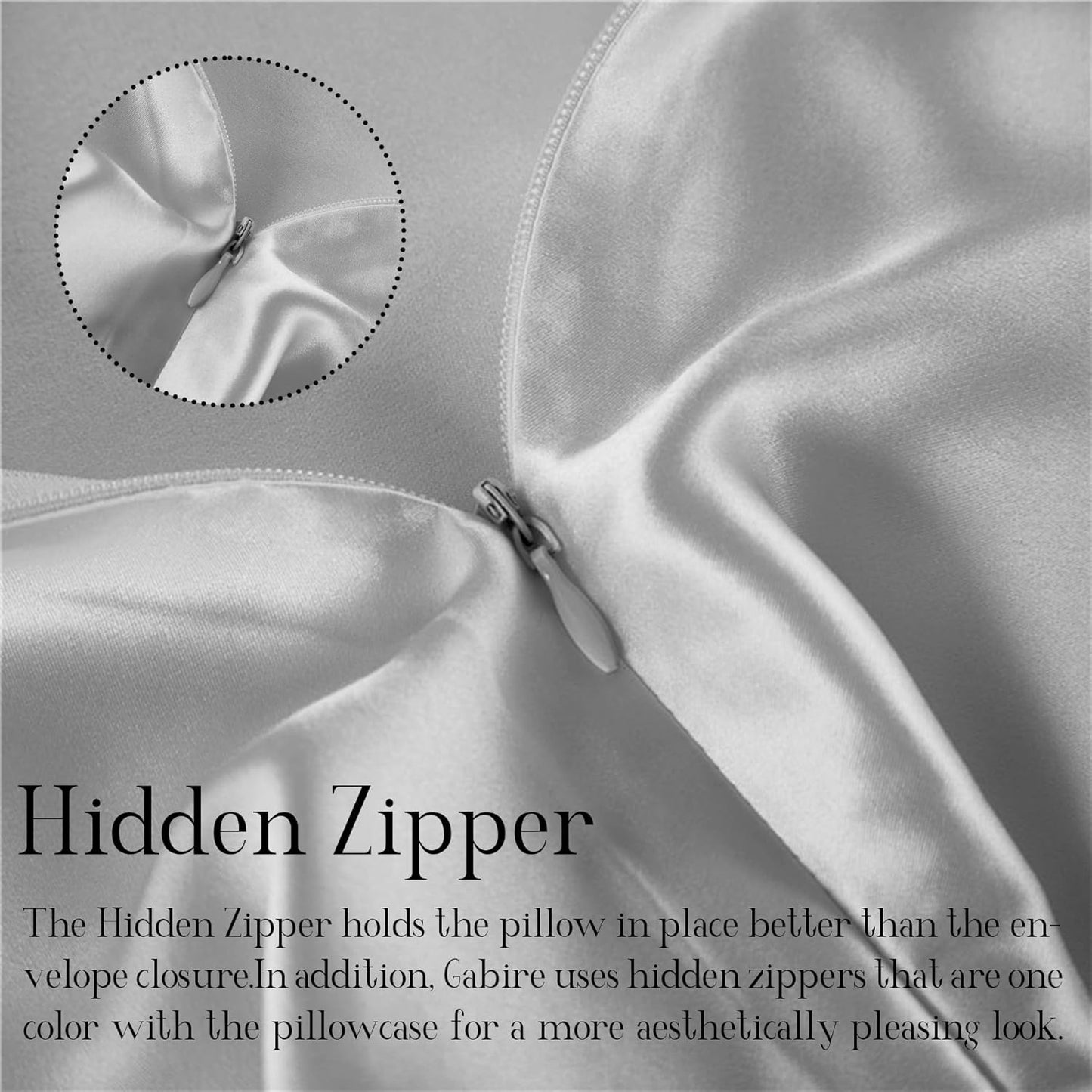 Mulberry Silk Pillow Case for Hair and Skin Prevent Acne Pillowcases Both Sides Real Silk Pillowcases Organic Silk Pillowcase with Hidden Zipper, Silver Grey, Queen (20"×30")