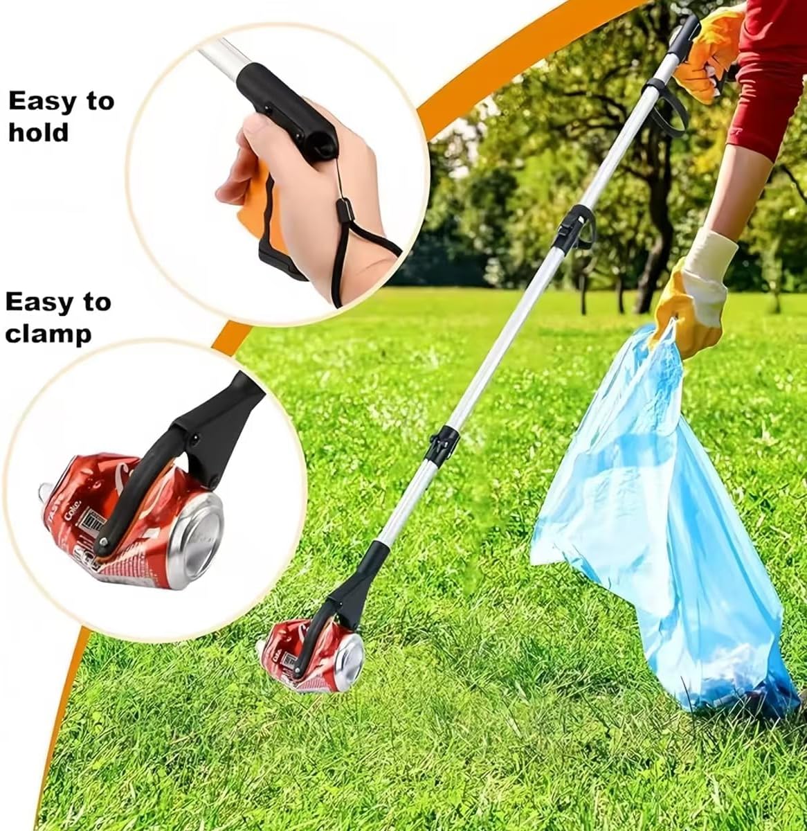 2-Pack Extra Long Grabber Reacher Tool, 43" Reacher Grabber Pickup Tool with Magnetic Tip, Trash Picker for Elderly Grab It Reaching Tool, Garbage Picker Upper, Litter Pick Up Grab