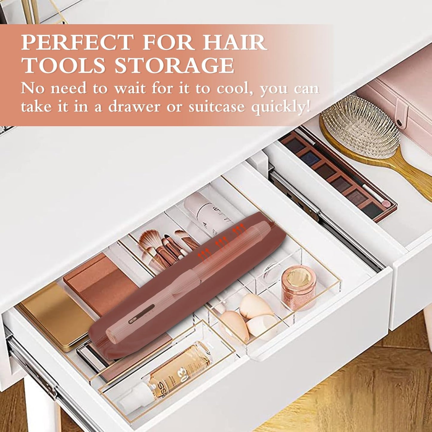 Professional Hot Hair Tools Organizer Bag Portable Travel Heat Resistant Storage Case Pouch for Curling Irons, Flat Irons, Hair Straightener and Styling Tools(17.7" x 3.2"x 3.2")