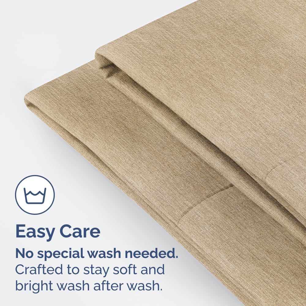 King Pillow Cases Set of 4 - Ultra Soft Hotel Quality Pillowcase Covers - Comfy, Cozy & Wrinkle Free - Shrinkage and Fade Resistant - Machine Washable Pillow Protectors - 4 Piece Set - Heathered Tan