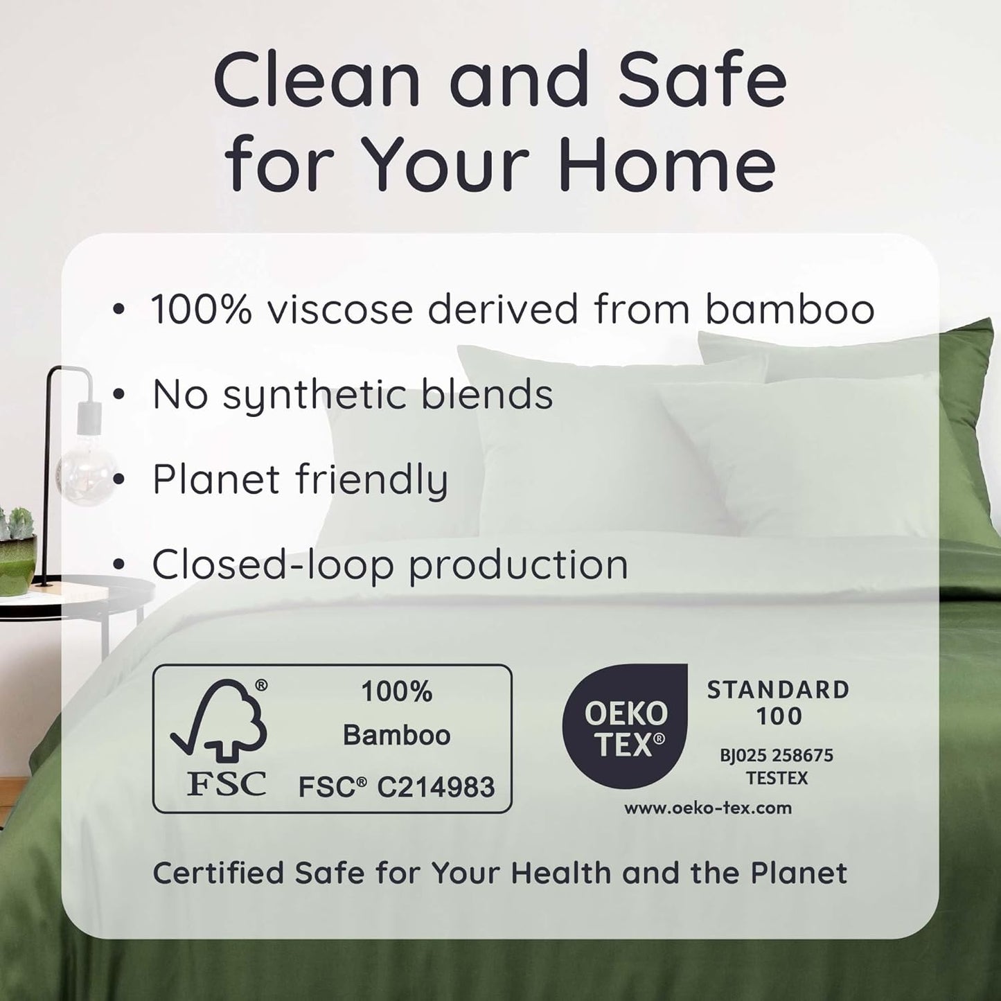 Bambaw 100% Viscose Derived from Bamboo Pillowcase King Size – Set of 2 Cooling Pillow Cases King with Envelope Closure, Breathable & Super Soft Pillow Cases (Olive)