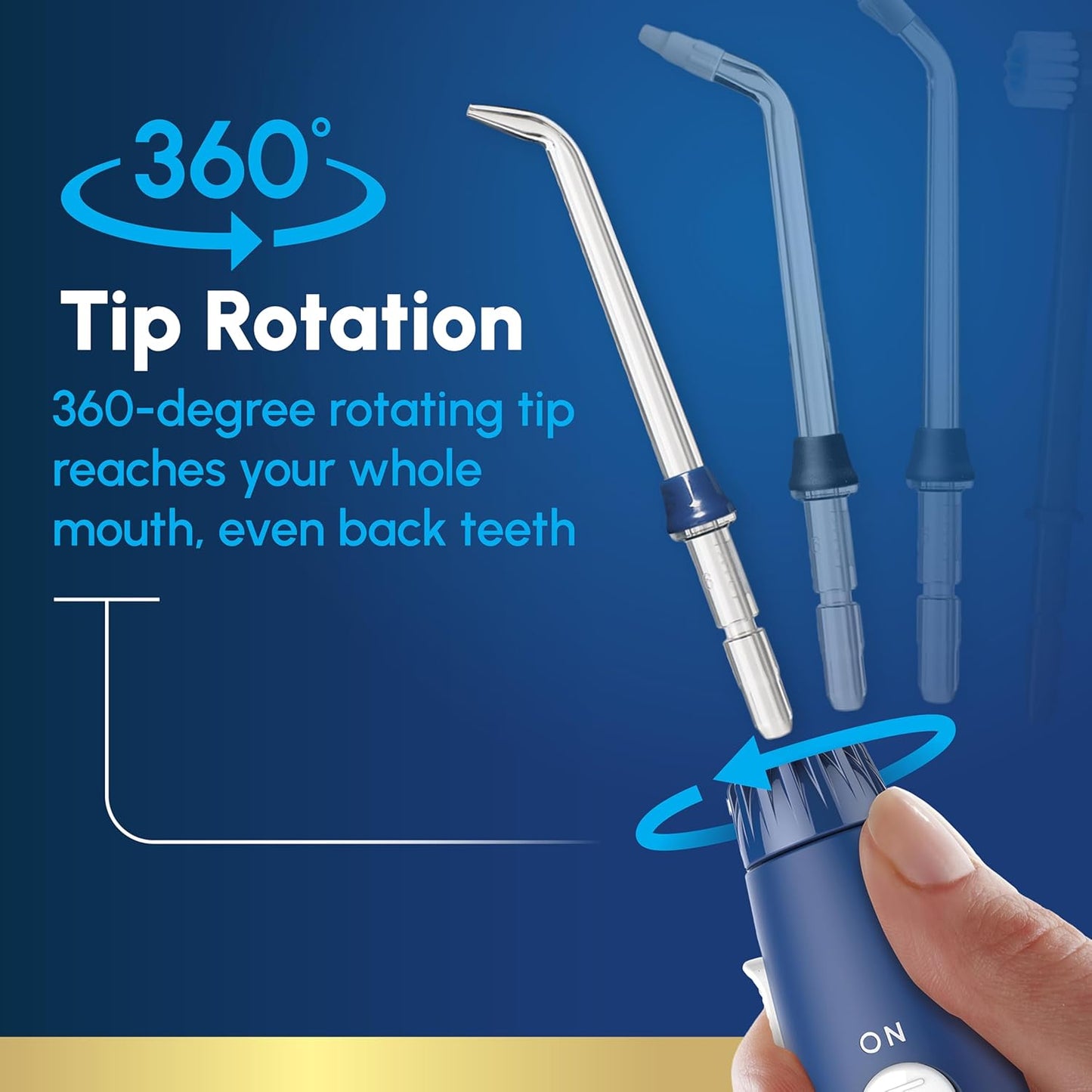 Waterpik Aquarius Water Flosser For Teeth Cleaning, Gums, Braces, Dental Care, Electric Power With 10 Settings, 7 Tips For Multiple Users And Needs, ADA Accepted, Blue WP-663, Packaging May Vary