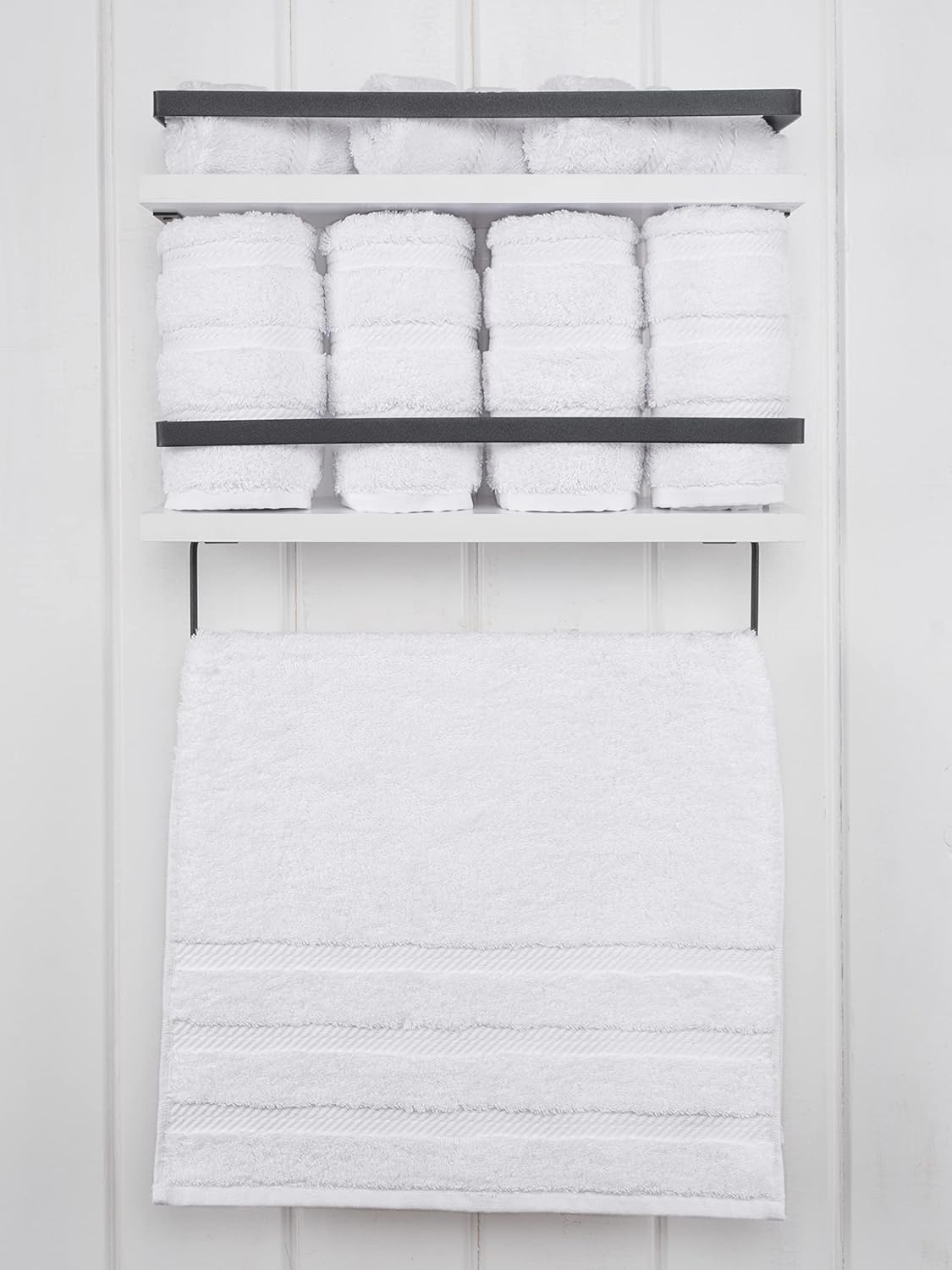 American Soft Linen Luxury Hand Towels for Bathroom, 100% Cotton Turkish 4 Piece Hand Towel Set, 600 GSM Hand Face Towels for Kitchen, White Hand Towels