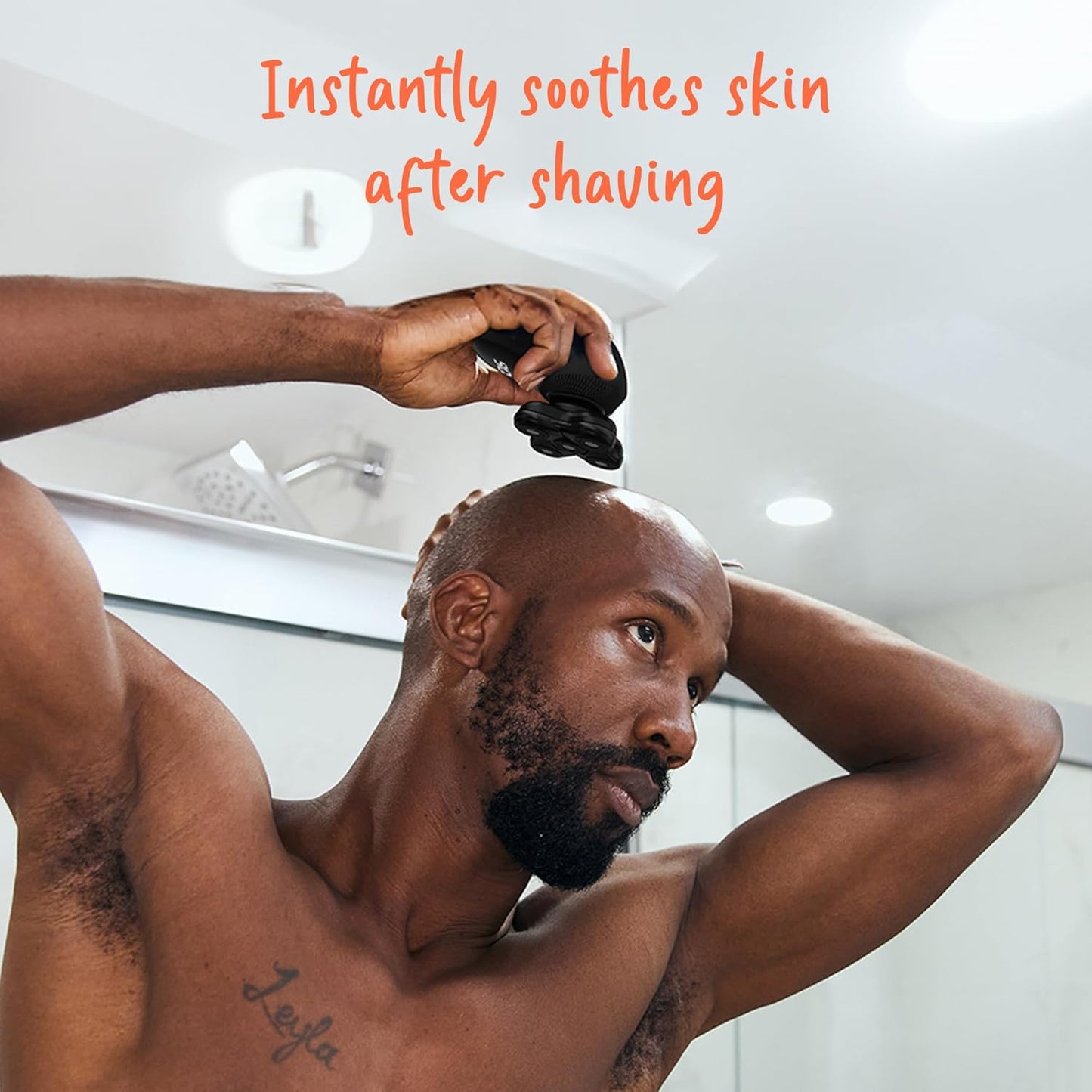 GROOMIE Natural Aftershave Serum for Bald Men - Mens Skin Care and After Shave for Head, Neck, Face & Chin - Soothing Balm to Tend Skin and Prevent Bumps and Razor Burn After Hair Removal - 1 OZ